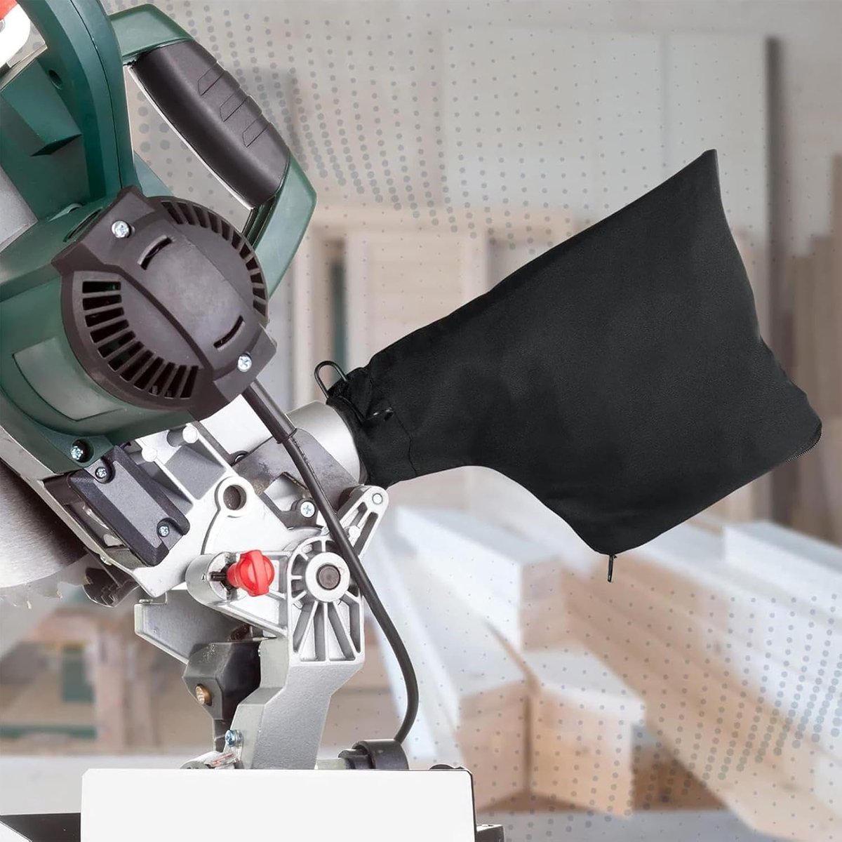 Stofzak Gereedschap - Stofverzamelaar Accessoire - Schone Werkplaats - Verstelbare Connector - 89 x 63 Inch - Zwart