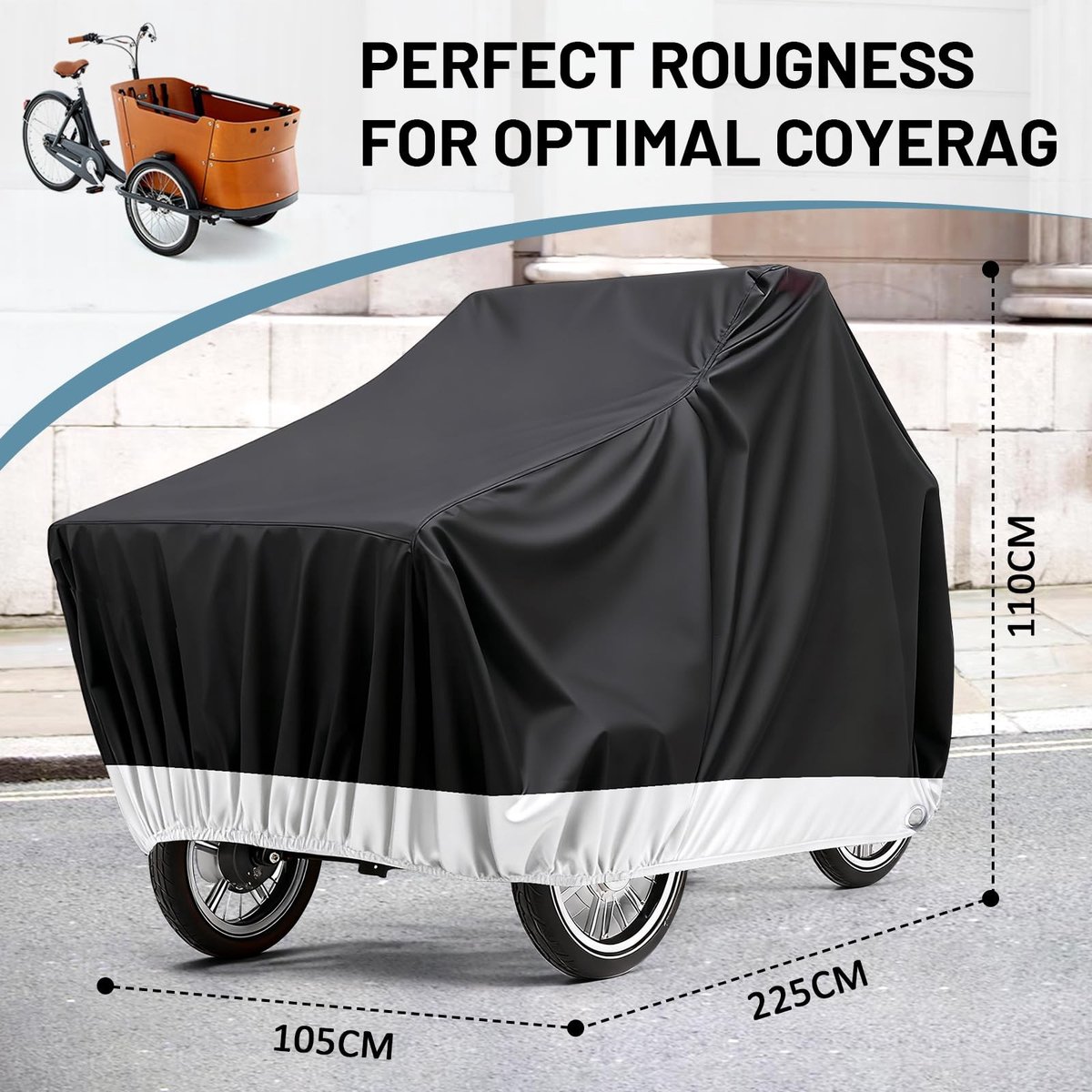 Dailygoods- Fietsenstalling Waterdicht - Fietsenhok - Fietsberging - Fietsgarage - Afdekhoes - Duurzaam 420D Oxford-weefsel 225x105x110 cm - Fietsafdekking
