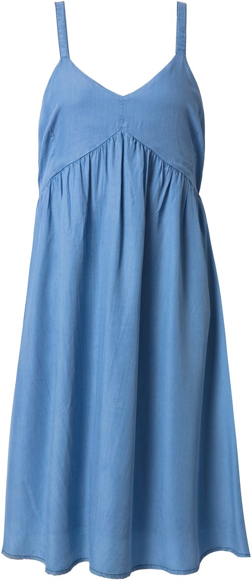 Studio Untold - Dames - Maxi-jurk mouwloze A-vorm lyocell jeanslook - Licht blauw denim - Maat 42+