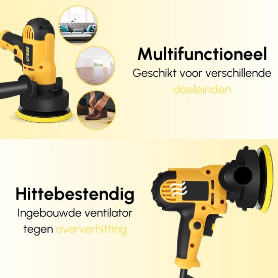 Polijstmachine - Poetsmachine Auto - 6 Polijstschijven - 1400W Krachtig - Polier - Met Ebook