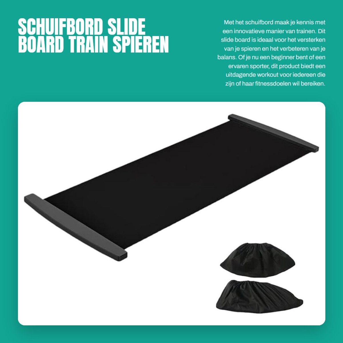 Dailygoods- Schuifbord met schoenhoes - Fitness Slide Mat - Weerstandstraining - Spiertraining - Balansoefeningen - Verbeteren van coördinatie - Slideboard