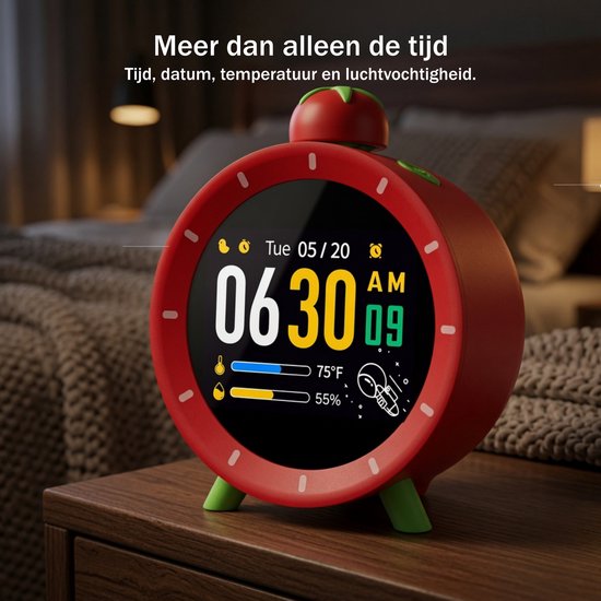 Inga® Kinder Wekker met Timer | Digitale Wekker Kind – 4 Alarmen | Luid Alarm | Visuele Timer | Kleurrijk Display | Voor School, Huiswerk & Routine van Inga — afbeelding 3
