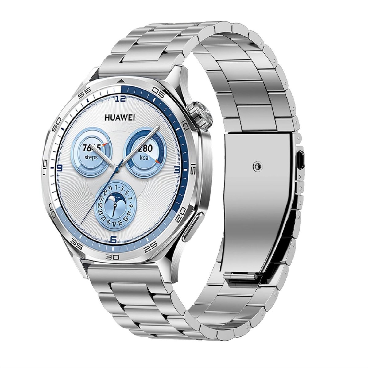 Dailygoods - Horlogeband - Roestvrij staal - Slijtvast - 46 mm - Vervangende band - Lichtgewicht - Geschikt voor Huawei Watch GT 5/6 Pro
