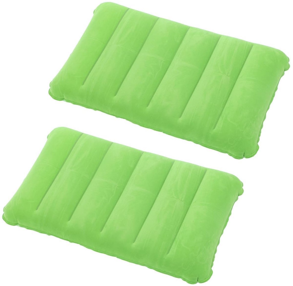 Dailygoods- Opblaasbaar Kussen - 2 Stuks - Campingreiskussen - Nekkussen - Strandkussen - Velours - Stevig Vinylkunststof - Luchtkussen