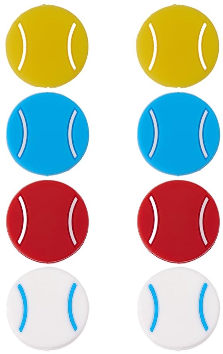Dailygoods - Set van 8 Tennis Racket Demper in 4 Kleuren