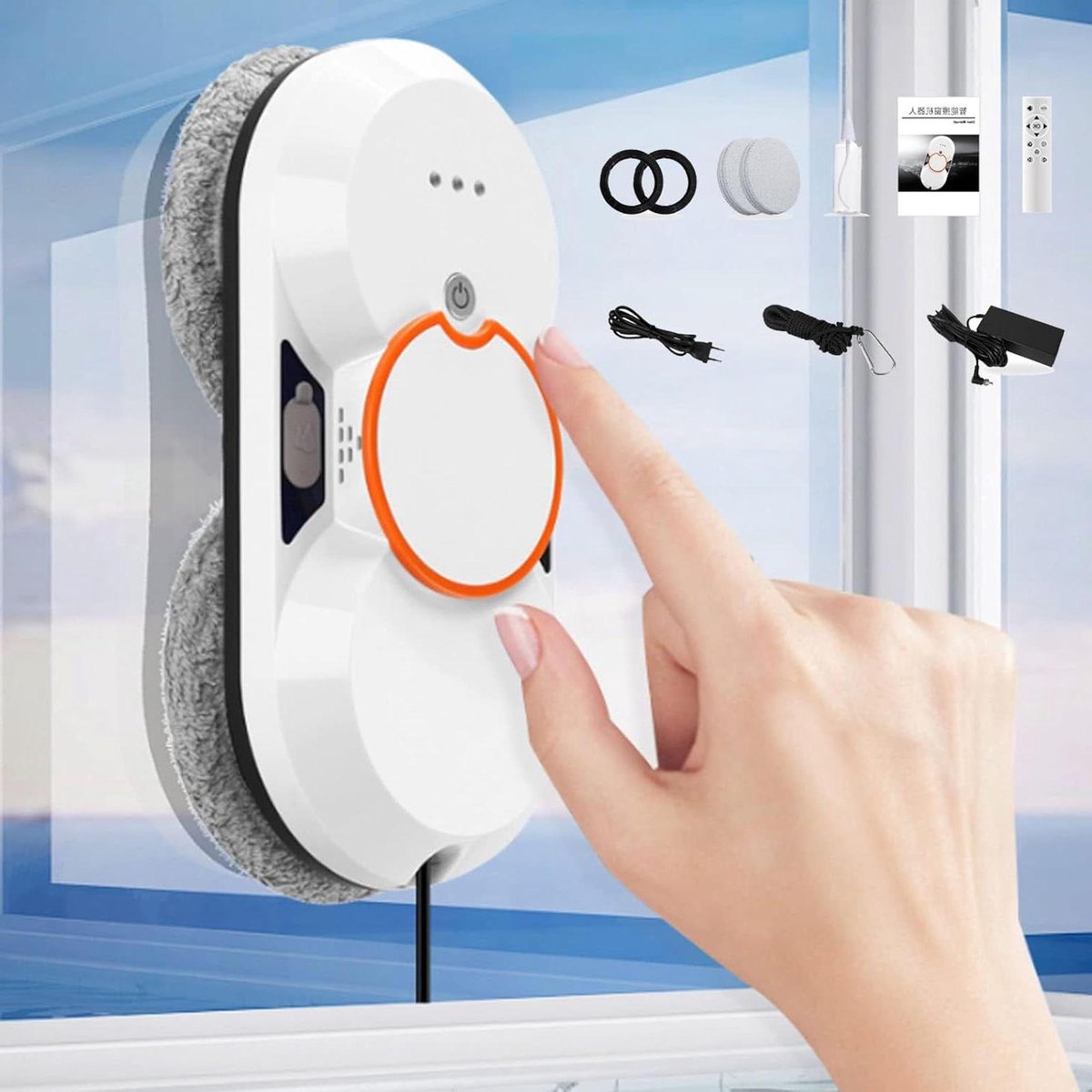 Raamreinigingsrobot - Slimme Glasreiniger - Automatisch Ramen Wassen - Dubbele Watersproeier - 7 Cm Lichaamsdikte - Wit