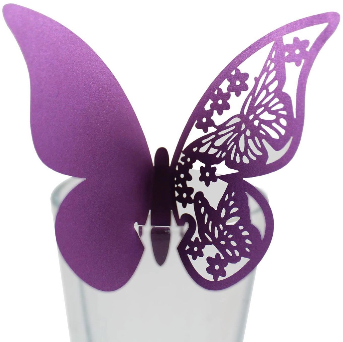 Dailygoods- Plaatskaartjes 50 Stuks - Bruiloft/Feestdecoratie - Naamkaartjes - Tafelschikking - Papieren Vlinder - Hol Ontwerp 11x7 cm