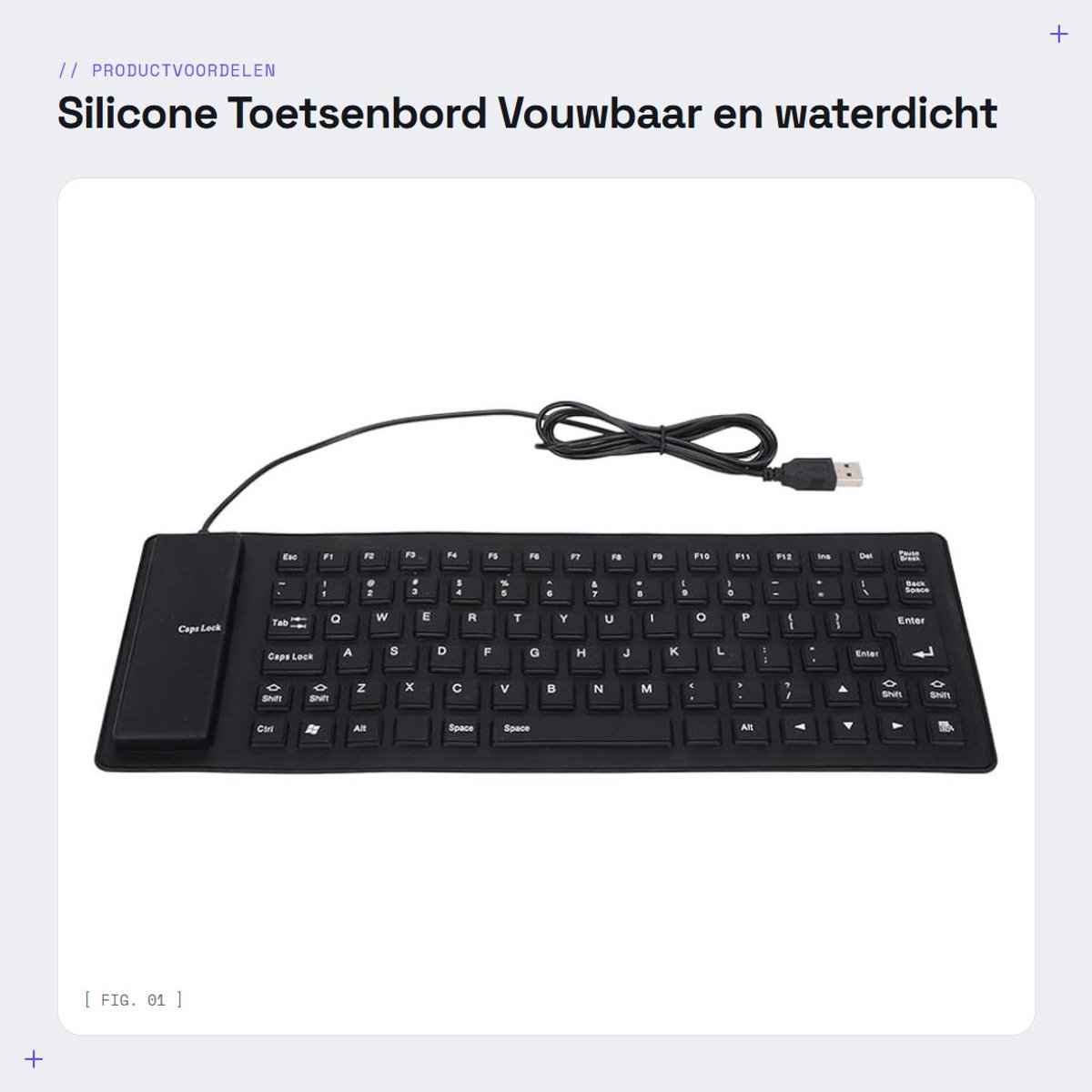 Dailygoods - Silicone Toetsenbord - Vouwbaar en waterdicht - Stil ontwerp voor PC en Laptop - 85 Toetsen - Perfect voor onderweg - Geschikt voor dagel...