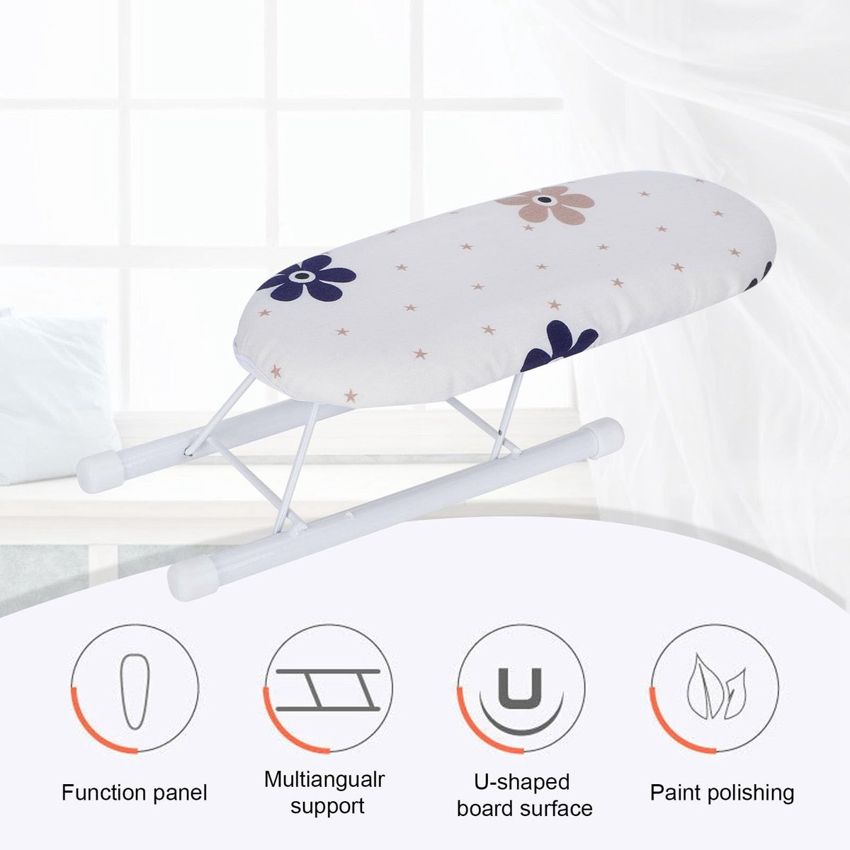Dailygoods- Strijkplankhoes Opvouwbaar - Mini Strijkplank - Katoenen Hoes - Multifunctioneel - Voor Mouw/Kraag/Manchet - Lichtgewicht 207g - Strijktafel