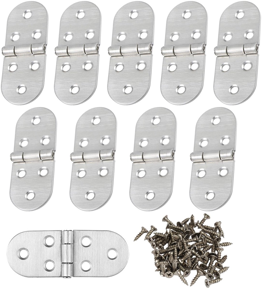 Dailygoods - Set van 10 Roestvrijstalen Deurscharnieren met Schroeven