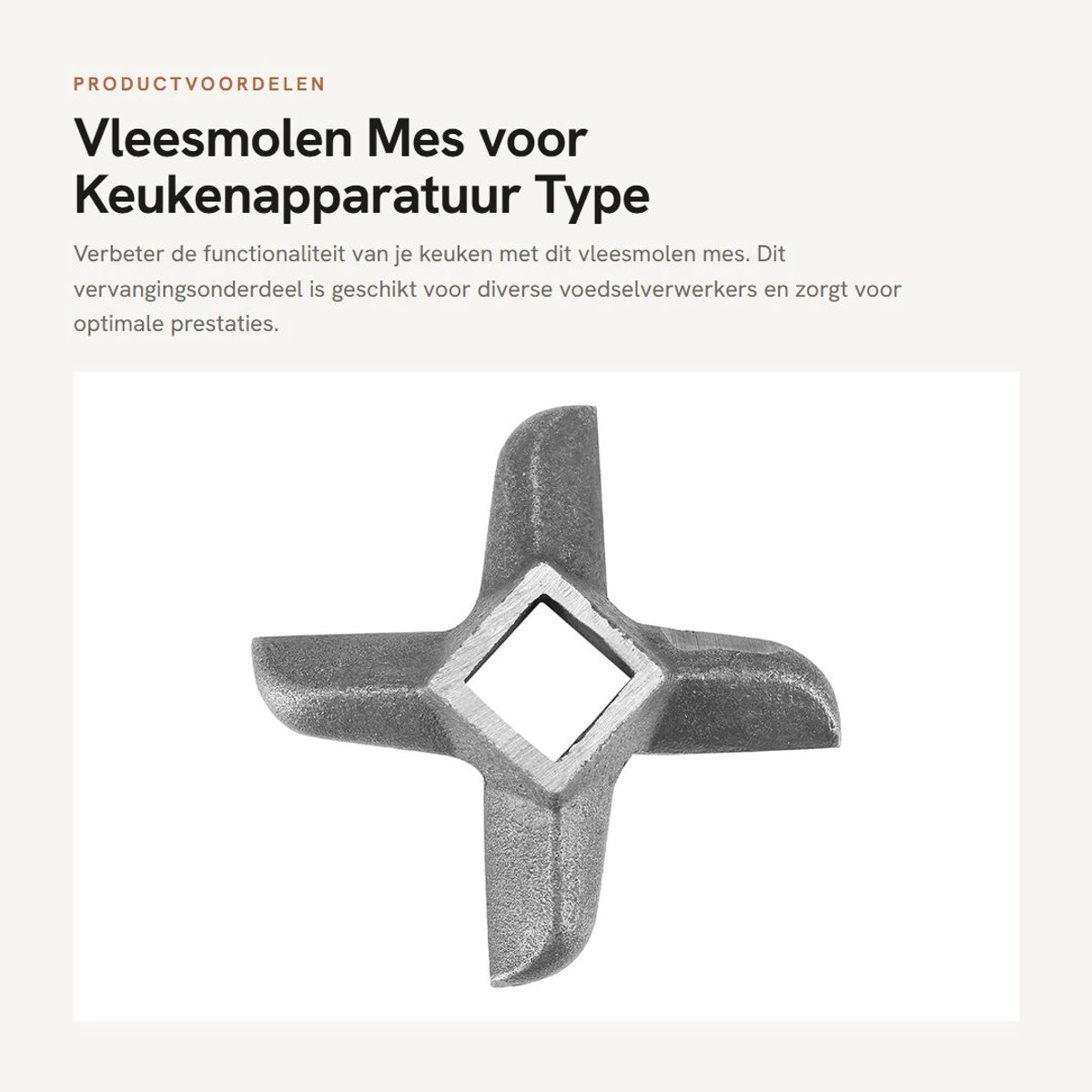 Dailygoods- Vleesmolen Universeel - Vervangend Mes - Staalontwerp - Waterdicht - Vijf Slijmbladen - Verbeterde Functionaliteit - Vleesmes