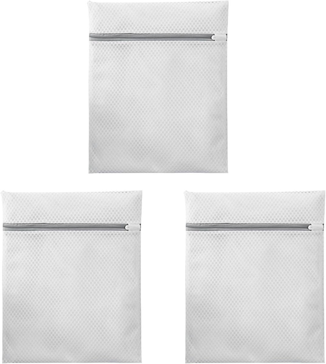 Mesh Waszak - Lingerie Zak - Delicate Kleding Wassen - Zelfvergrendelende Rits - 40x50 cm - Wit