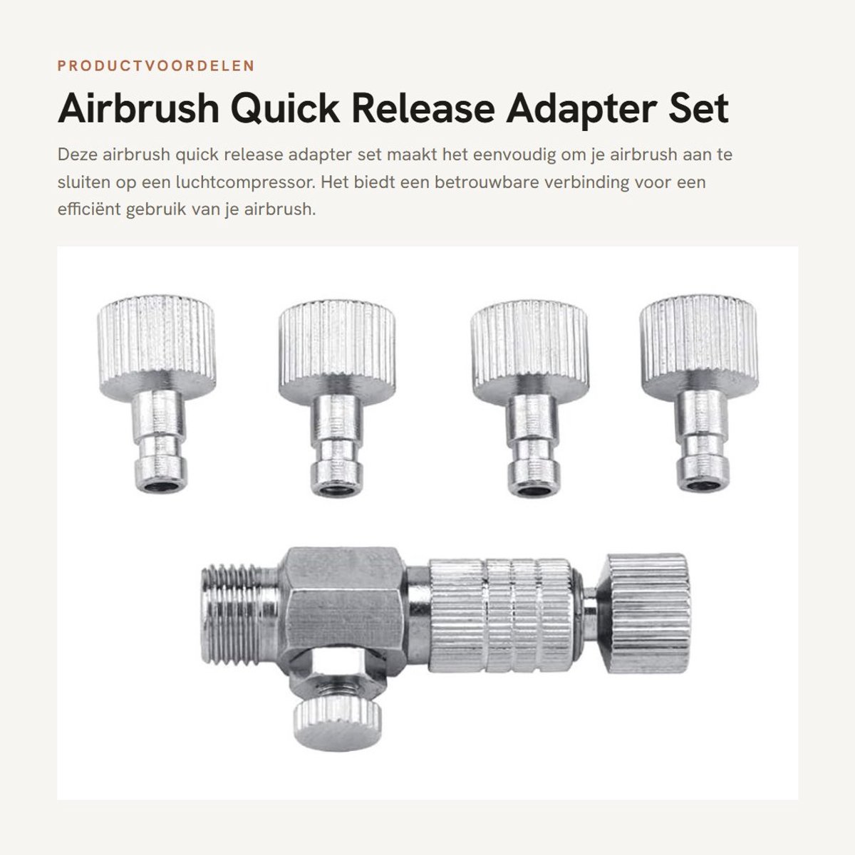 Dailygoods - Airbrush Quick Release Adapter Set met Fittingen
