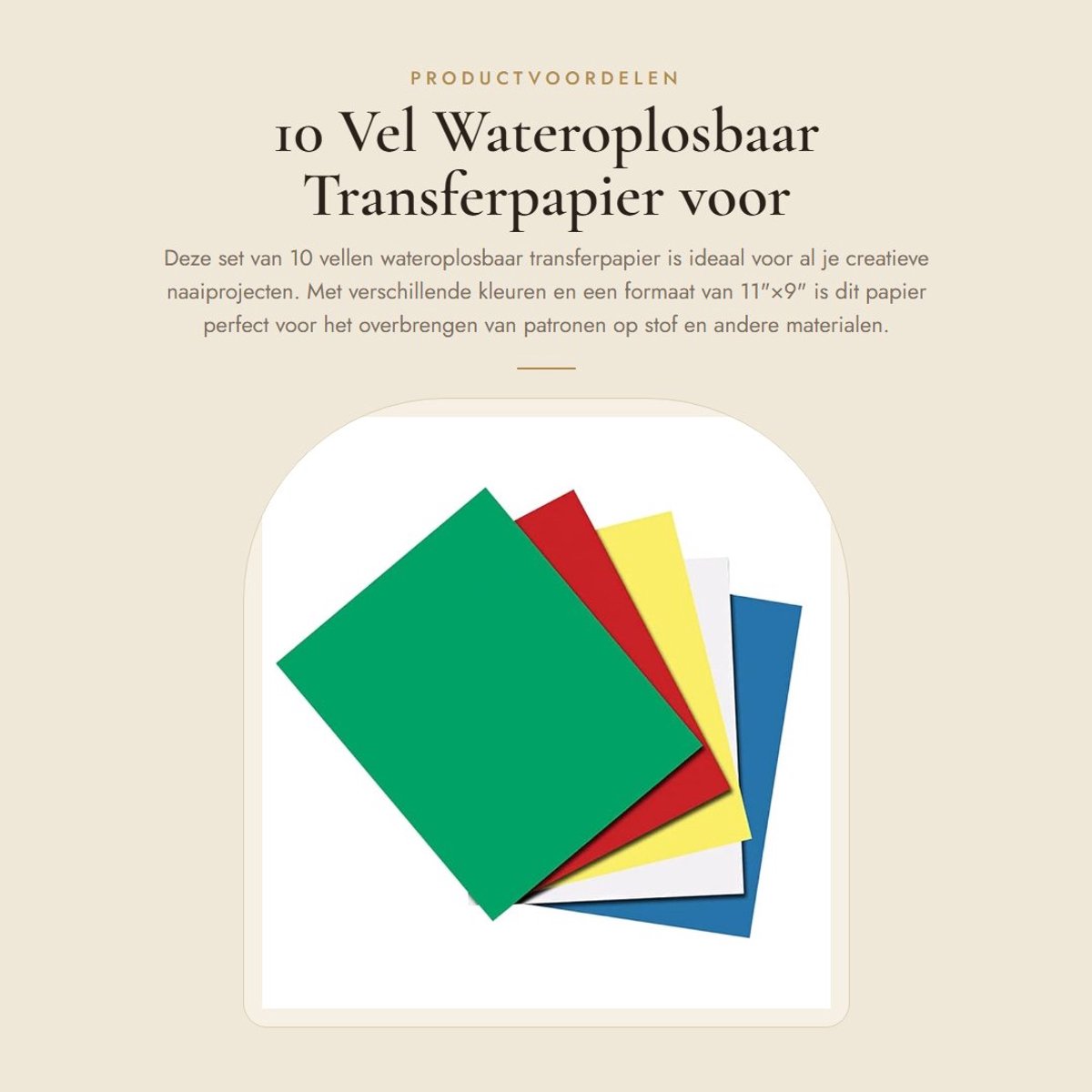 Dailygoods - 10 Vel Wateroplosbaar Transferpapier voor Naaien en Creatieve Projecten