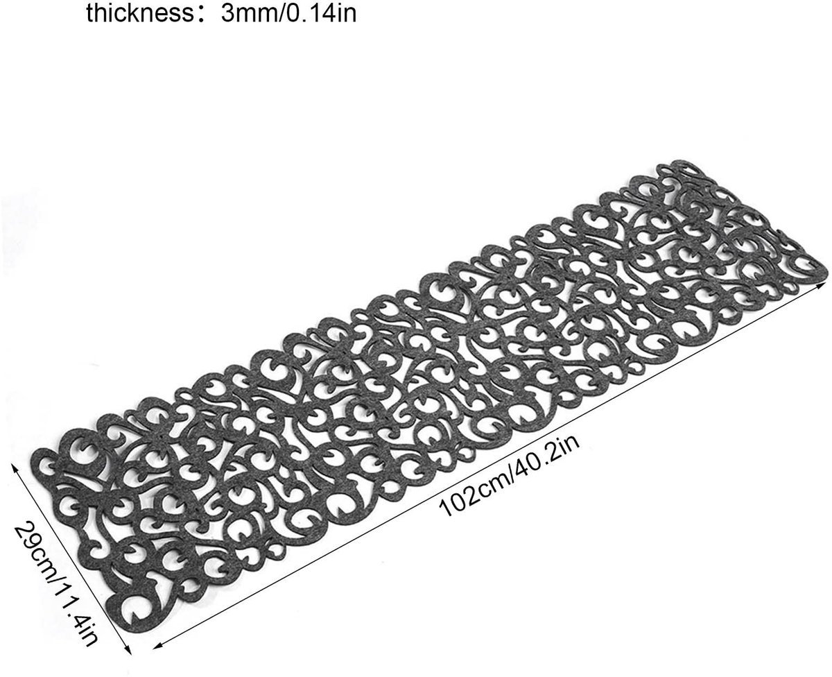 Dailygoods- Tafelloper - Vilten Tafelkleed - Rechthoekig - Decoratie - Bloemmotief - Bescherming tegen krassen - Geschikt voor dagelijks gebruik