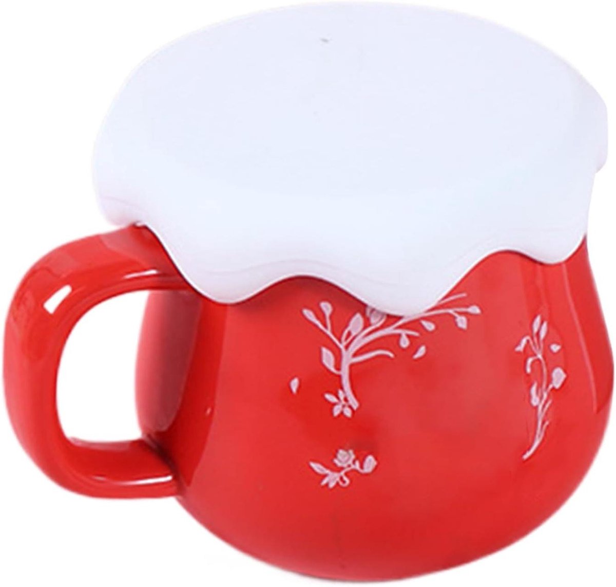 Siliconen Beker Deksel - Lekvrij Cover - Dranken Meenemen - Sneldrogende Rand - 9 cm - Wit