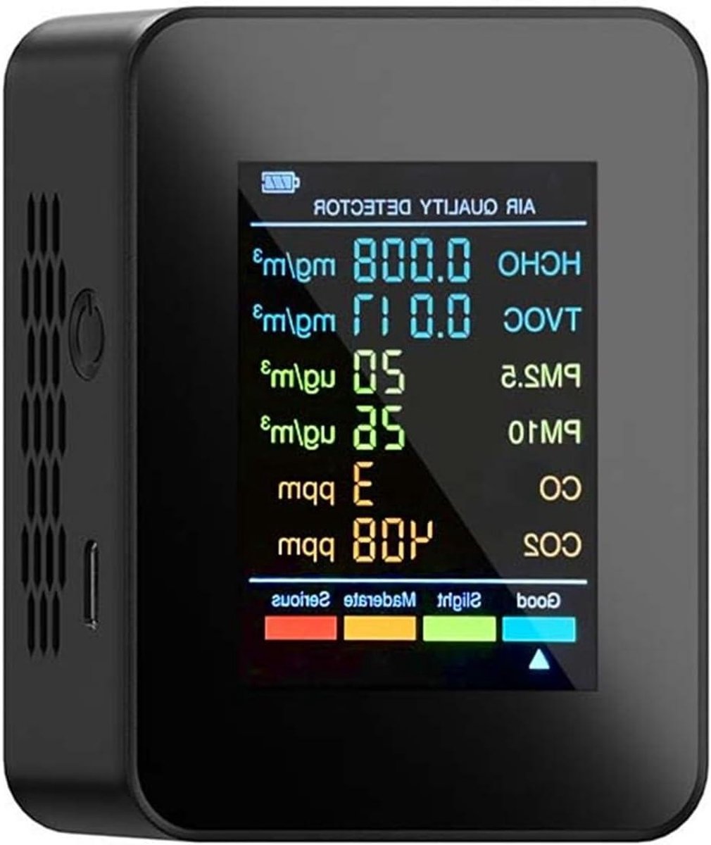 Luchtkwaliteit Monitor - CO2 Meter - Gezondheid Monitoren - 6 in 1 Sensor - 90 x 70 x 35 mm