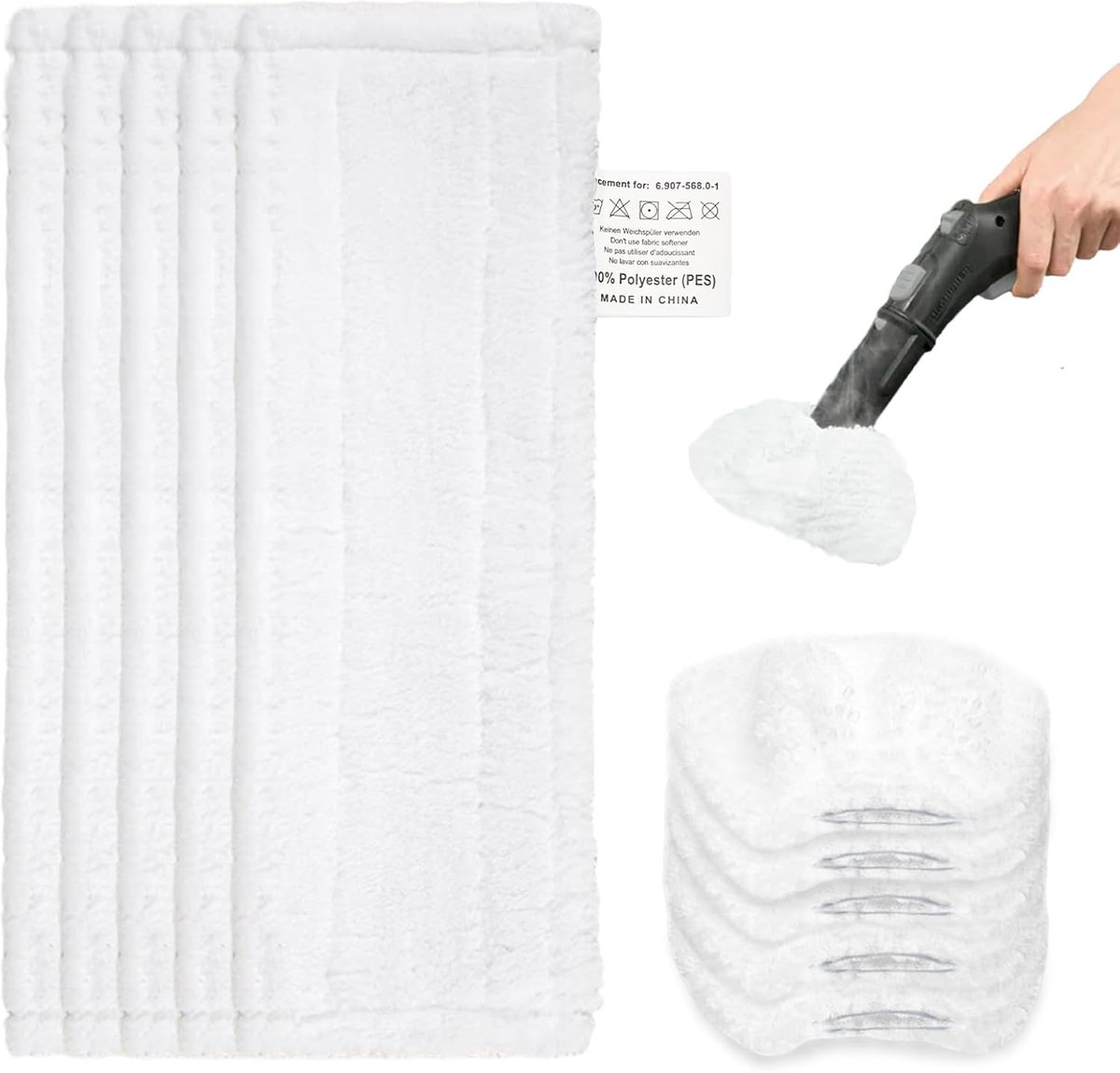 SnelShoppen - Set van 10 Microvezeldoeken voor Stoomreinigers - Vervangdoeken voor Vloer- en Handzuigmond - Geschikt voor Kärcher EasyFix SC1 SC2 SC3