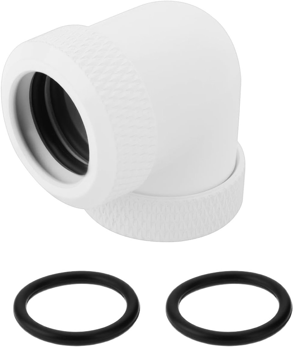 SnelShoppen - G1/4 90 Graden Hard Tube Adapter voor OD14mm Rigid Tube (Wit) - Perfect voor Waterkoeling, Hoogwaardige Verbinding, Compact Ontwerp