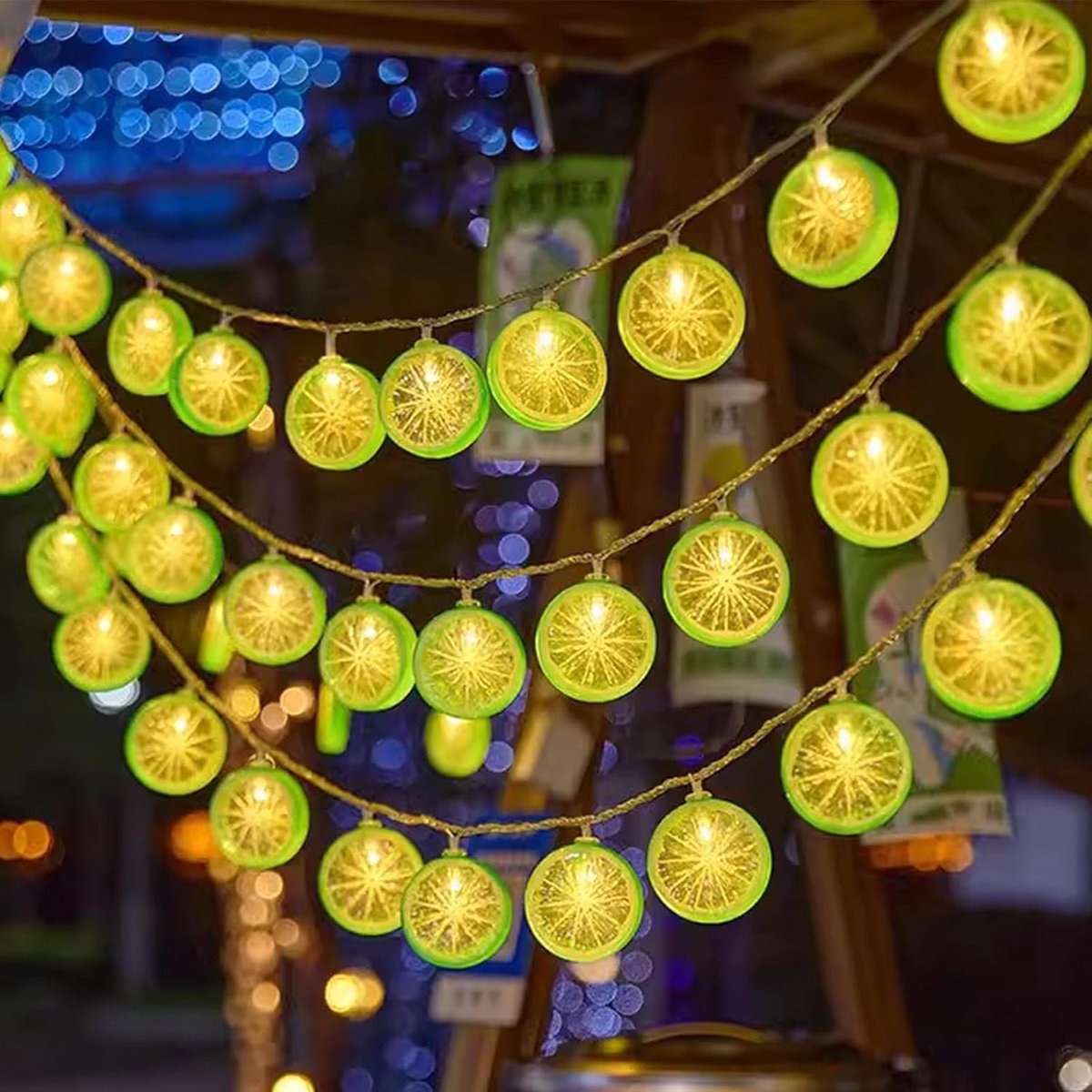 SnelShoppen - ENLACE Sfeervolle LED Fairy Lights met 10 Realistische Limoenschijven - 1,5 Meter Warm Witte Verlichting voor Feesten, Tuin, Keuken en D