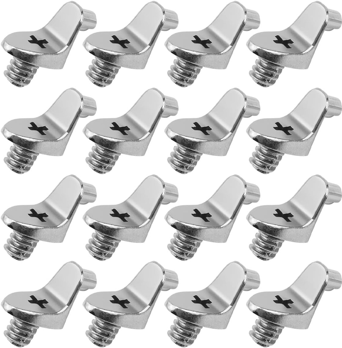 SnelShoppen - 16 Metalen Planksteunen voor Kastplanken met 5mm Gaten, Draadloze Keuken Meubel Beugels voor Houten Planken, DIY Installatie, Roestvrij,
