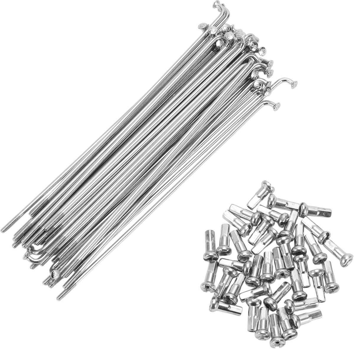 SnelShoppen - Fietsspaak 14G 145MM Mountainbike Spaak Carbon Staal Zilver 36 Stuks Vervangingsonderdeel