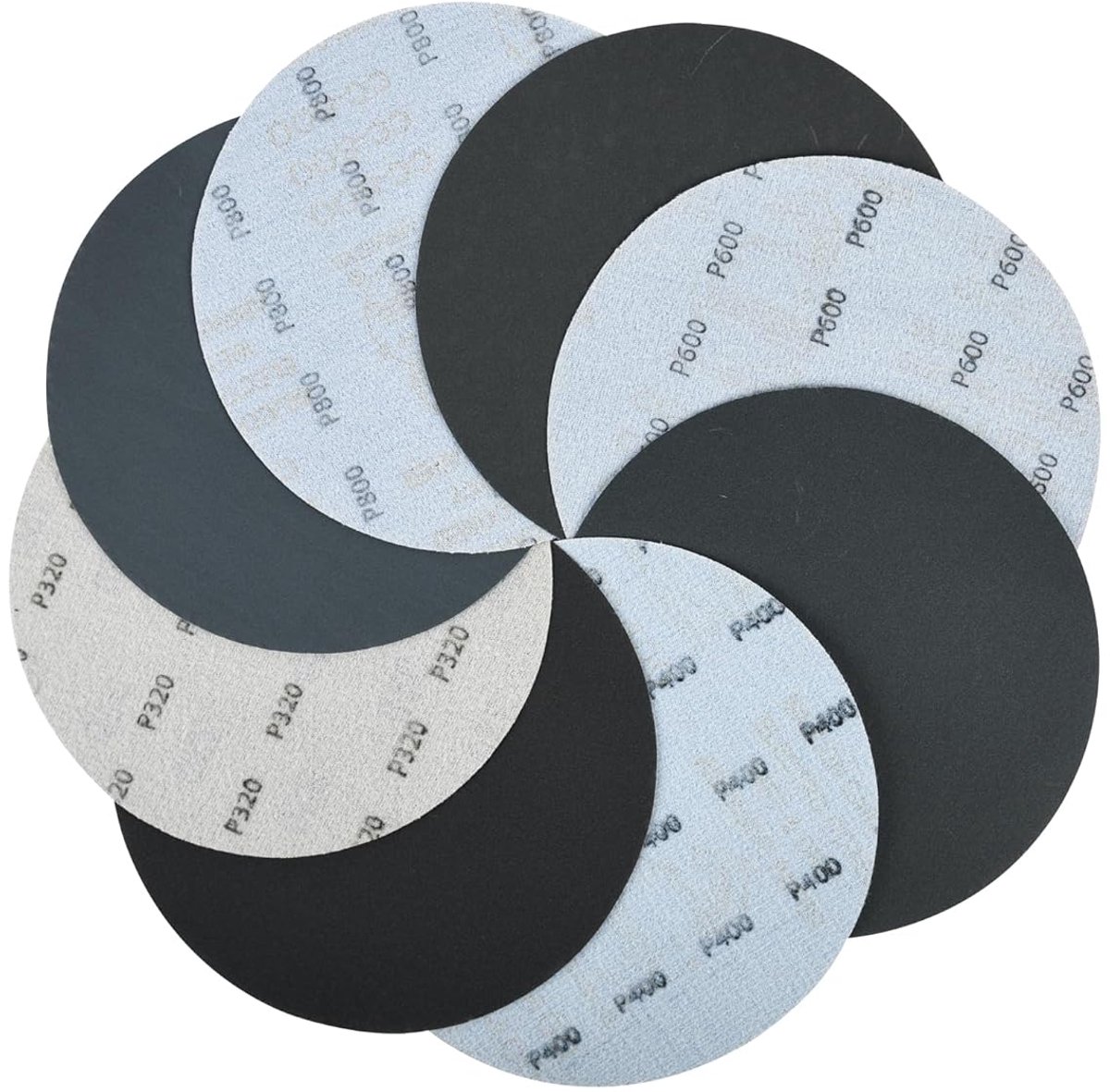 SnelShoppen - 180mm Schuurpapier Grit 320/400/600/800 voor Nat Schuren, 20 Stuks Schuurvellen voor Auto Lakherstel, Metaal Polijsten en Houten Oppervl