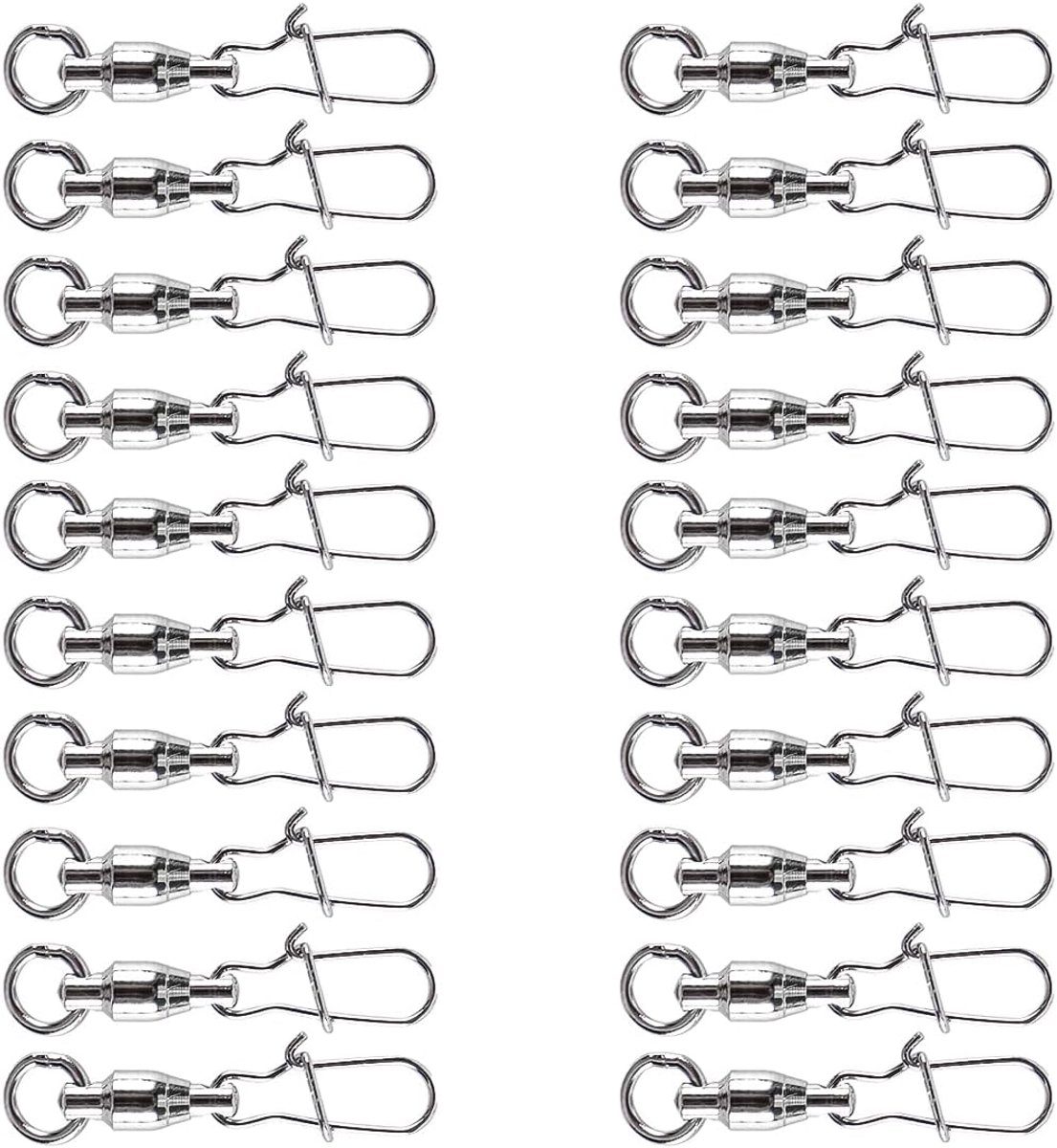 SnelShoppen - 20 Stuks Kogel Lager Swivel Snelkoppeling Visspullen voor Hoge Snelheid Vissen Trollend en Schudden
