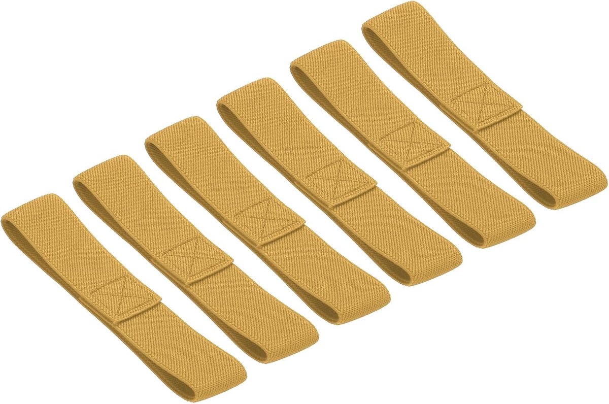 SnelShoppen - Set van 6 Bento Box Straps - Elastische Straps voor Lunchbox - Duurzaam Polyester - Donkergeel - Ideaal voor Thuis, Kantoor, Kamperen en