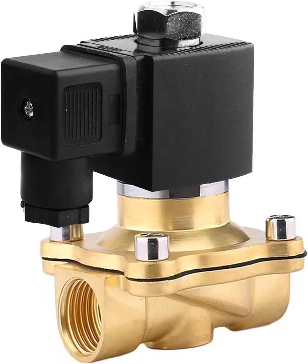 Solenoidklep 3/4 Inch - Messing - Normaal gesloten - Voor water en lucht - ShopVlot
