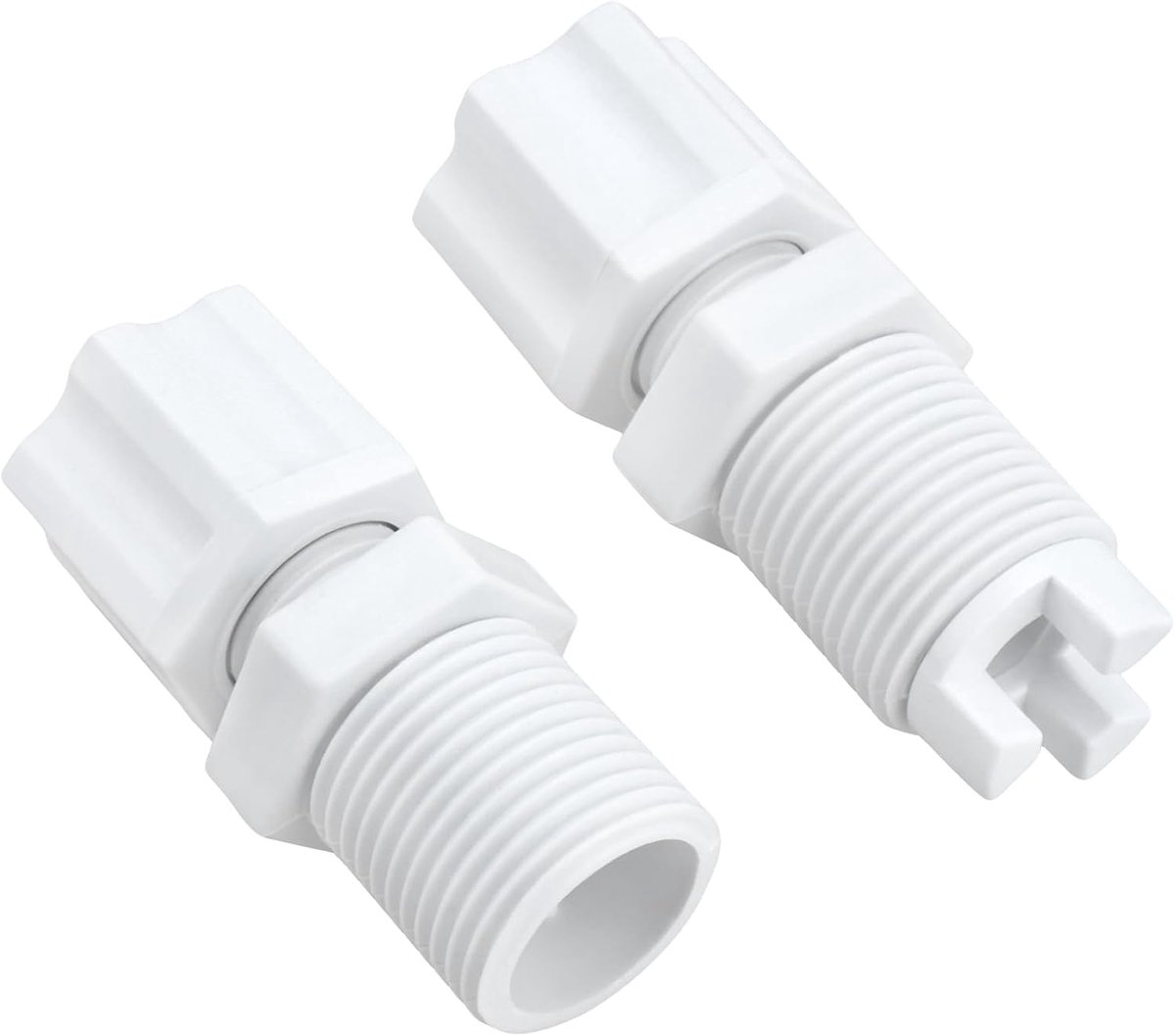 SnelShoppen - 2 Stuks Chlorinator Controleklep Compressie Moer Inlaat Fitting Set Geschikt voor Zwembaden 1/4" CL200 CL220BR Wit