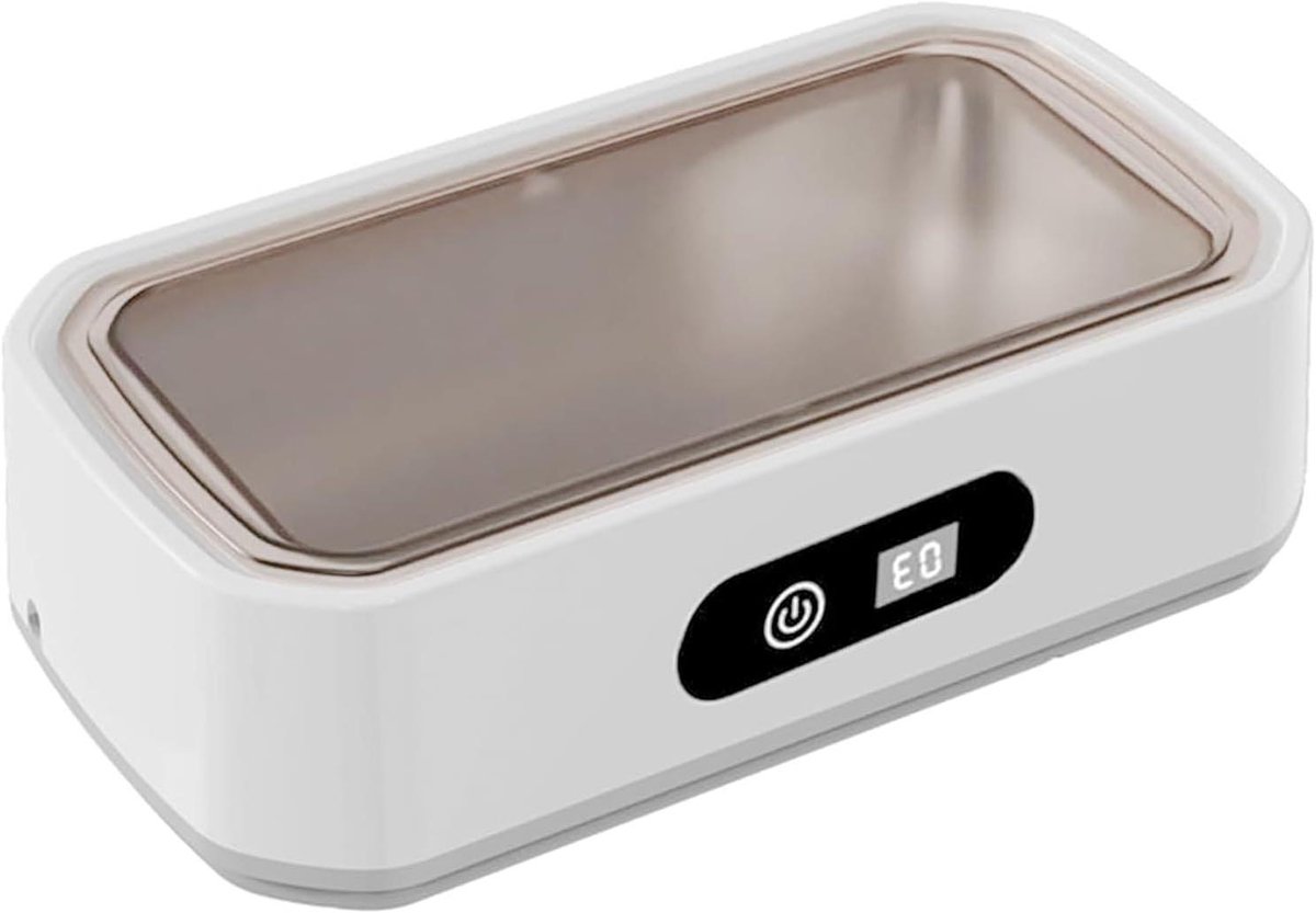 Ultrasoon Reiniger - Sieraden Reiniger - Dieptereiniging Voorwerpen - 49000 Hz Trillingen - 650 ml Inhoud - Wit