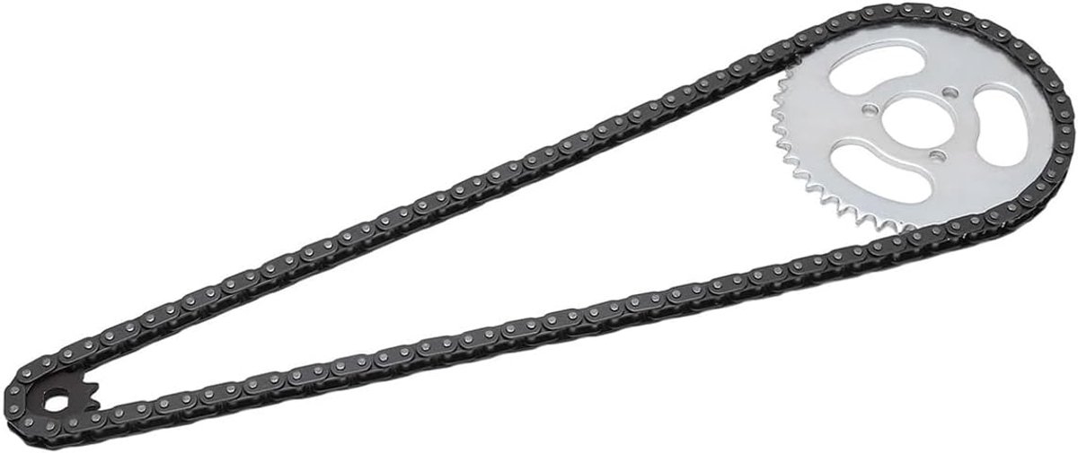 T8F ketting en tandwielset - 44 tanden achtertandwiel - 11 tanden voortaandwiel - perfect voor go-karts en ATV's - ShopVlot