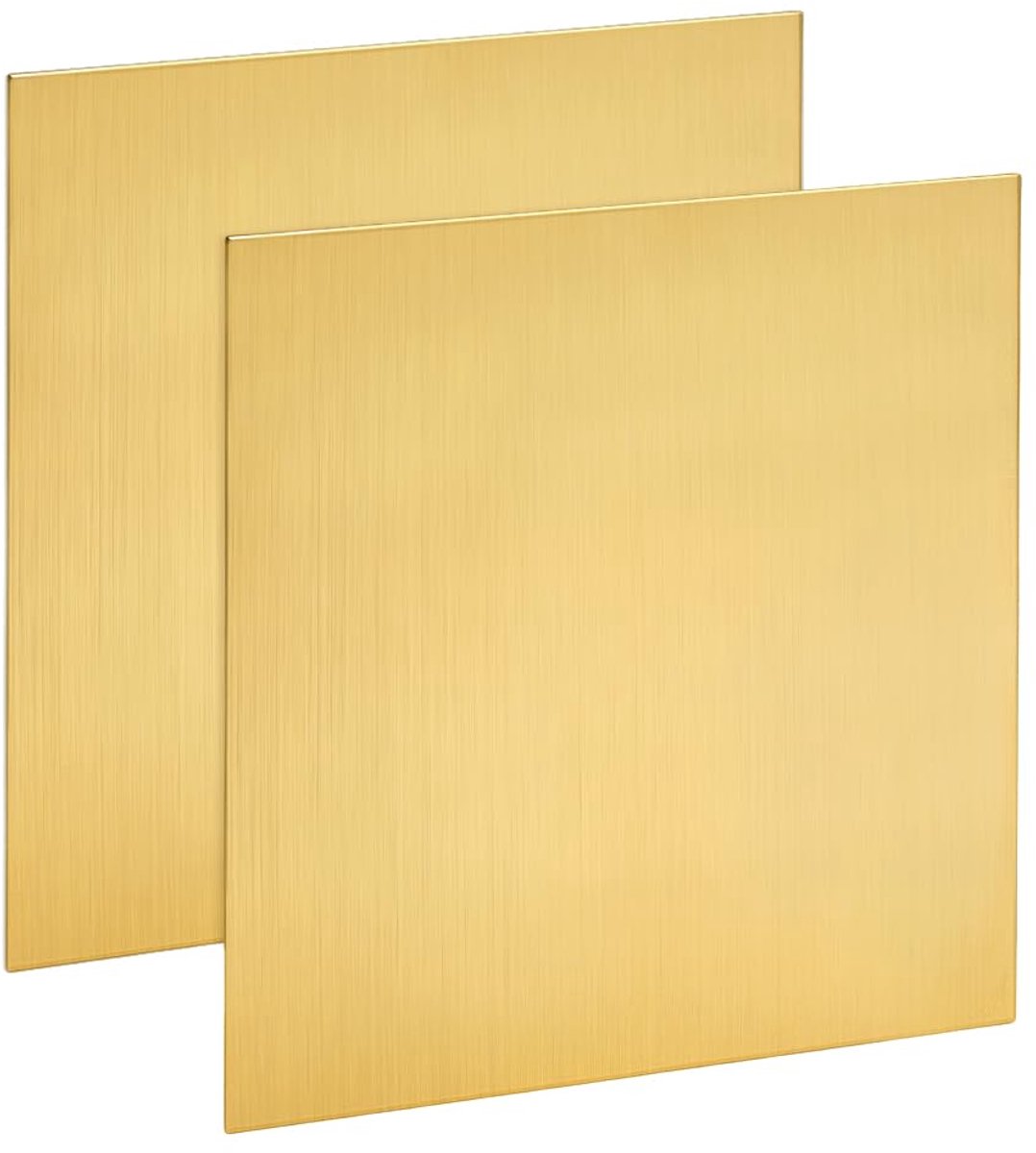 SnelShoppen - 2 Stuks Messing Platen 100 x 100 mm, 1 mm Dikke Messing Metaalplaten voor Sieradenmaken en Huishoudelijke Verbeteringen