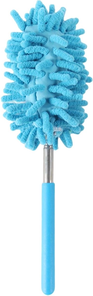 Autoborstel Krasvrij - Stofwisser Auto - Voertuigen Reinigen - Uittrekbare Handgreep - 24-72 cm - Blauw