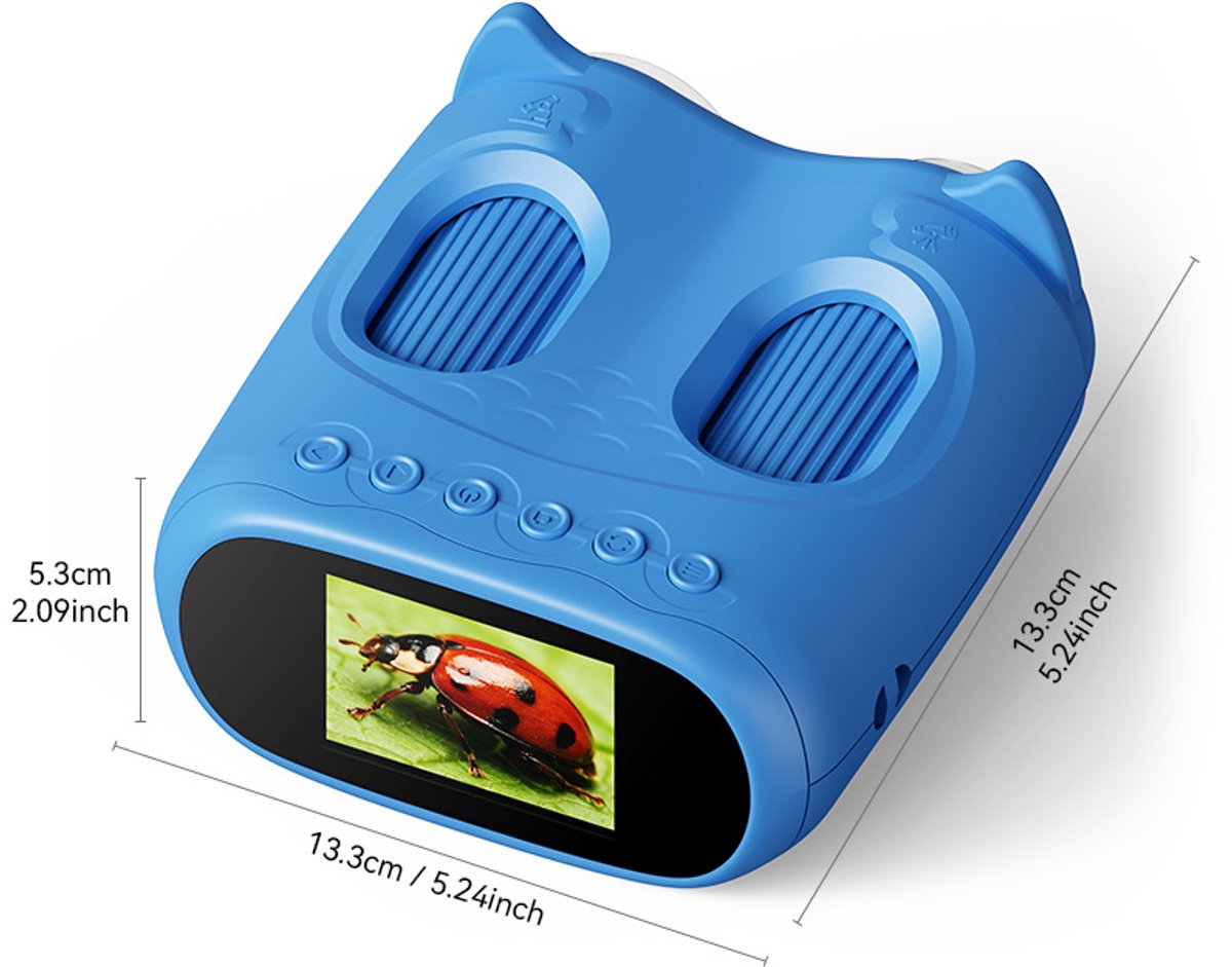 2-in-1 digitale microscoop voor kinderen en kinderverrekijker – 4K – 2,0 inch kindermicroscoop – oplaadbare telescoop – 8 LED-verlichting – buitenschoolse wetenschap voor 3 jaar en ouder (blauw).