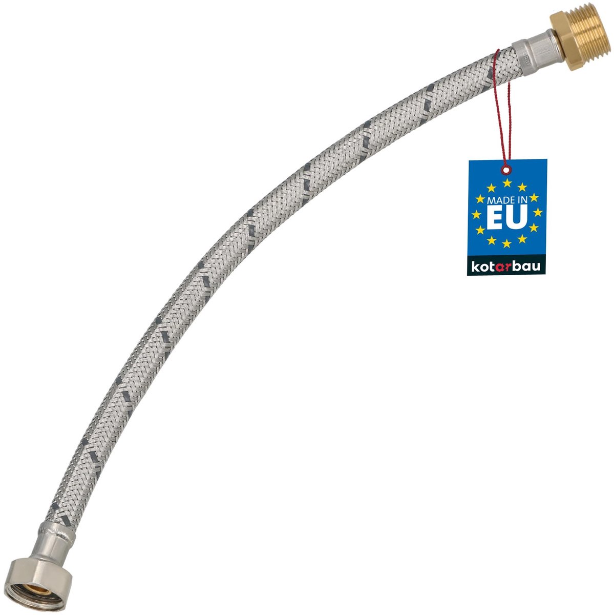 KOTARBAU® Flexibele Aansluitslang 1/2"x1/2" - Sanitaire Aansluitslang 40 cm - Flexibele Kraanslang - Buitendraad x Binnendraad - Aansluitslang Armatuur - Gevlochten Roestvrijstalen Aansluitslang