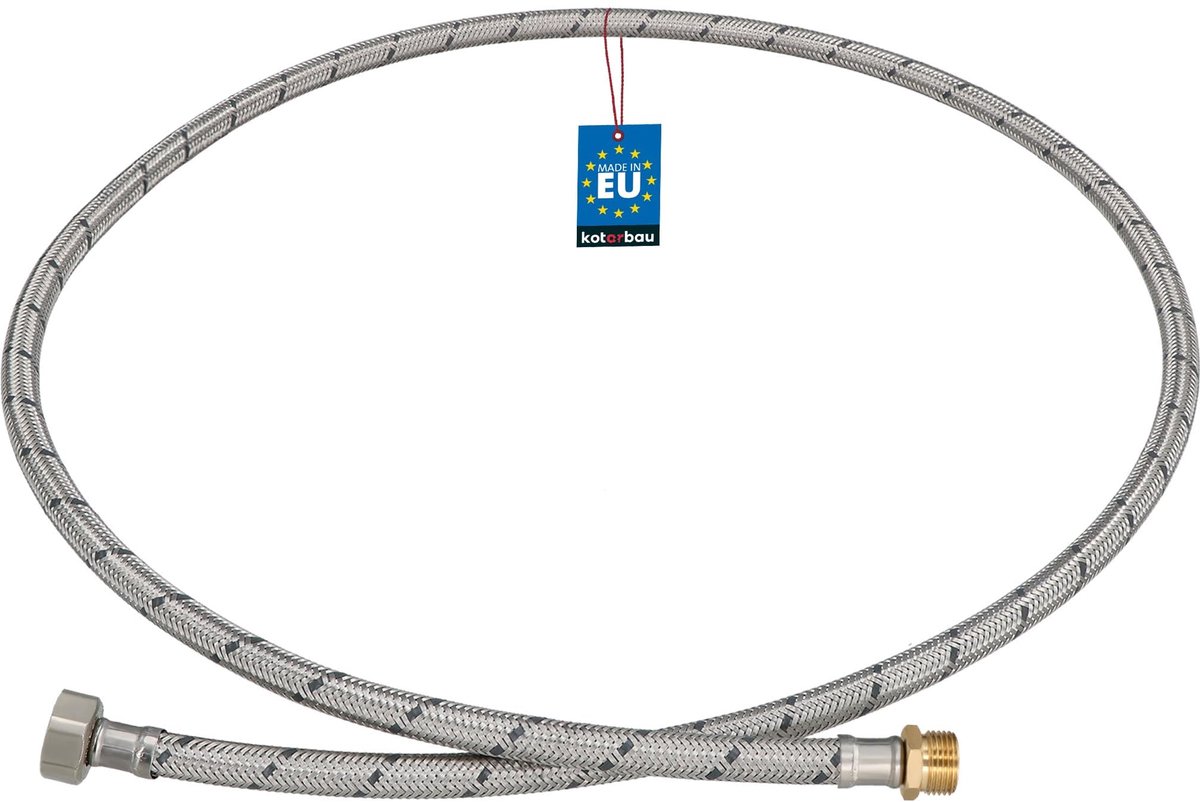 KOTARBAU® Flexibele Aansluitslang 1/2"x3/8" - Sanitaire Aansluitslang 150 cm - Flexibele Kraanslang - Buitendraad x Binnendraad - Aansluitslang Armatuur - Gevlochten Roestvrijstalen Aansluitslang