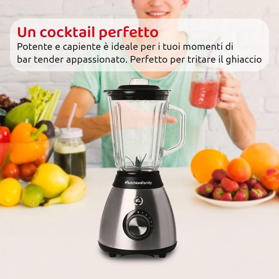 Elektrische Mixer - Keukenmixer Blender - Smoothies Maken - 6 Roestvrijstalen Messen - 1.5 Liter - Wit — afbeelding 2