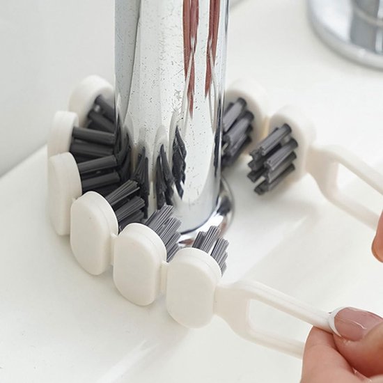 4 Stuks Grout Reinigingsborstel Set, Dubbelzijdige Borstel voor Huishoudelijke Schoonmaak, Flexibele en Buigbare Borstels voor Kieren en Hoeken — afbeelding 2