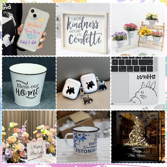 Set van 36 Smart Vinyl Permanent in diverse kleuren met 6 zelfklevende plottertransferfilms, 14 x 30.5 cm, ideaal voor Cricut Joy en vinylprojecten — afbeelding 3