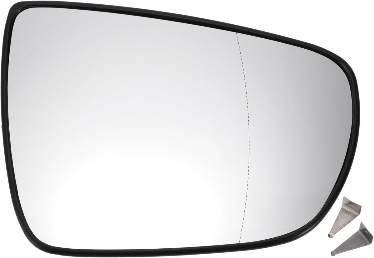 SnelShoppen - Vervangende Buitenspiegelglas Rechts Asferisch Verwarmd Wit Voor KIA Carens 2013-2018 - Inclusief Achterplaat - 7.68 Inch