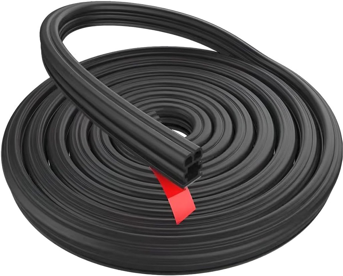 SnelShoppen - Geluiddempende Auto Deurafdichtstrip Rubber, Waterdichte Afdichting, 16m Geluidsisolatie, UV-bestendig, Voor Auto’s, 15mm x 14mm
