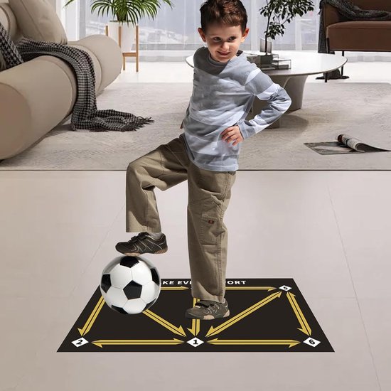 Voetbaltrainingsmat - Balcontrole oefenen - Vaardigheden Verbeteren - Antislip Schokdempend - 60 x 90 cm - Geel — afbeelding 5