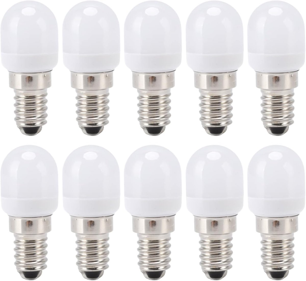 SnelShoppen - 1,5 W LED-lamp E14, Energiebesparend, Vervanging 30 W Halogeenlamp, 10 Stuks Roestvrij Staal, 360 Graden Warmteafvoer, Ideaal voor Kroon