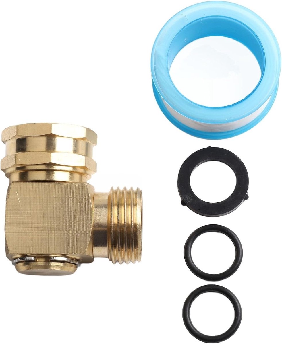 SnelShoppen - Tuinslang Connector 90 Graden Massief Messing Tuinslang Draai Elbow Connector 3/4 Inch Verstelbaar 180° Rotatable voor Watergeven Plante