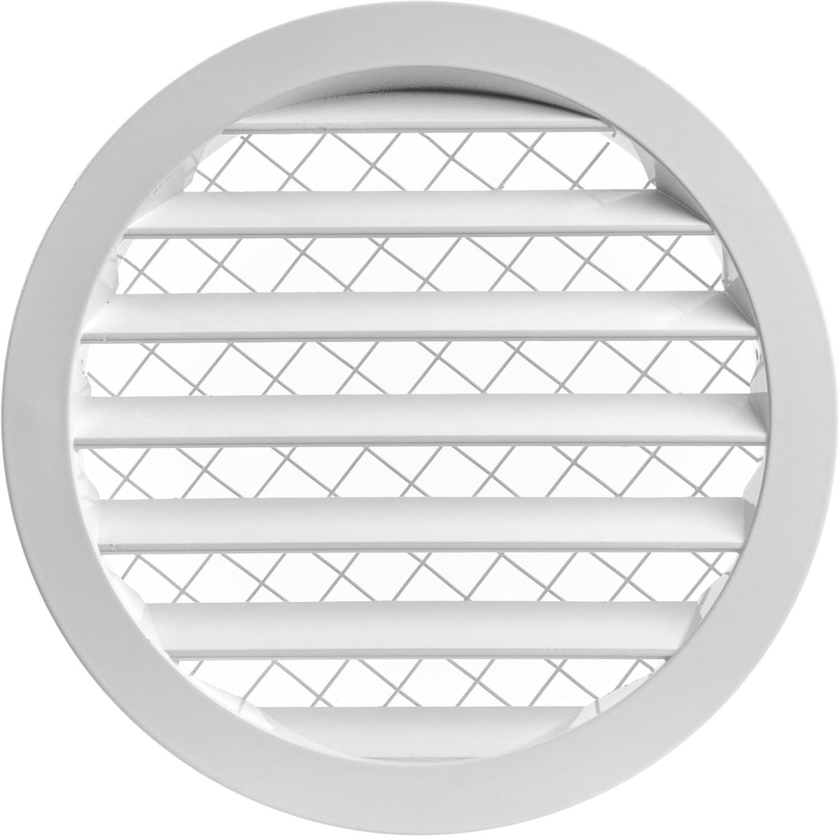 SnelShoppen - 16 cm Wit Ventilatierooster - Aluminium - Industrieel Rond Ventilatiegrille - Metalen Dakventilatie met Scherm - Mesh - Rond Luchtinlaat