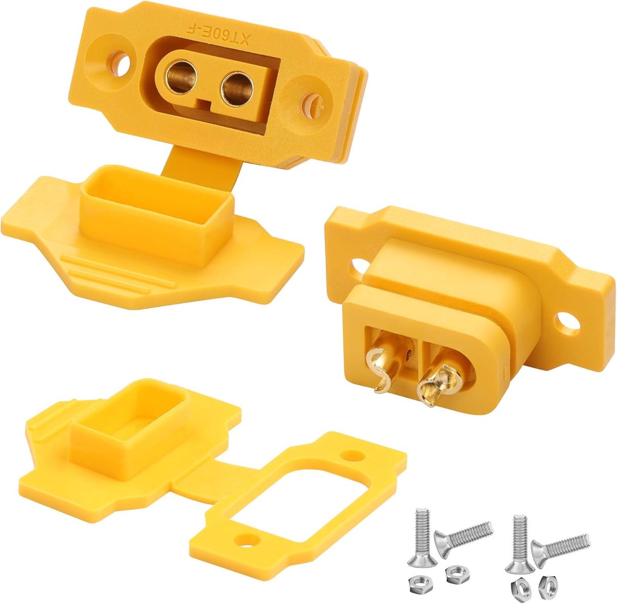 QIANRENON XT60 Fixed Mounting Soldering Socket 35A XT60 Female Panel Assembly Li-Battery Soldering Fixable Connector - ShopVlot