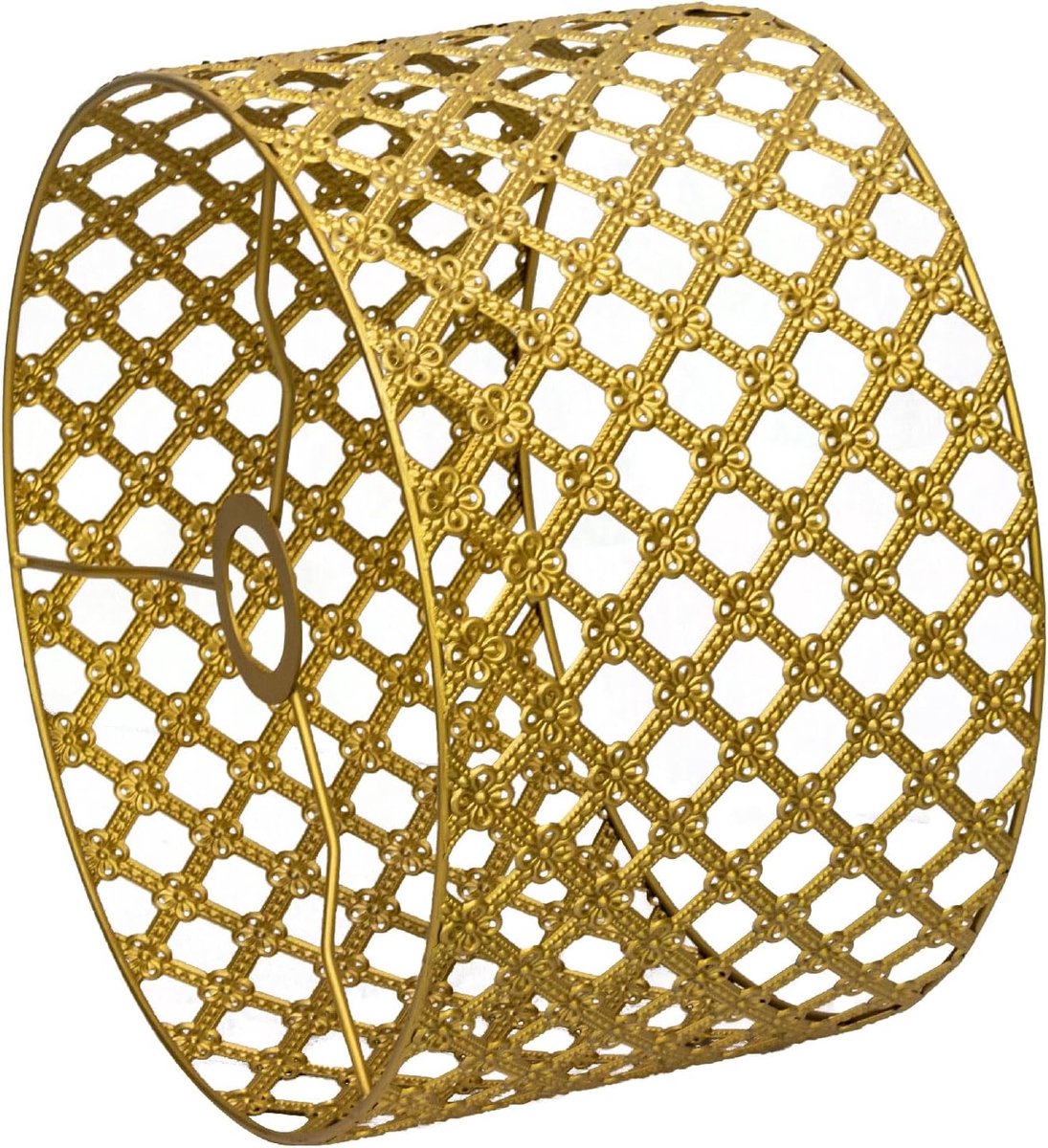 SnelShoppen - Grote Metal Lampenkap 30cm, Geweven Hol Ontwerp, Goud, E27 Geschikt voor Vloerlamp, Hanglamp, Tafellamp, Vintage en Industrieel