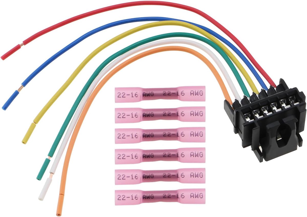 SnelShoppen - 6-Pins Achterlicht Connector Plug Kit - Vervangingsset Voor Renault - Gemakkelijk Te Installeren - Duurzaam Plastic - Perfecte Compatibi